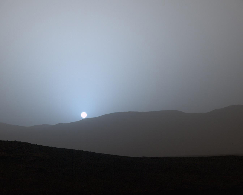 Blue Sunset on Mars from NASA Curiosity Rover
