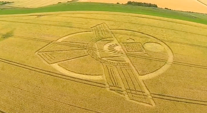 Awesome looking crop circle of a bird in England