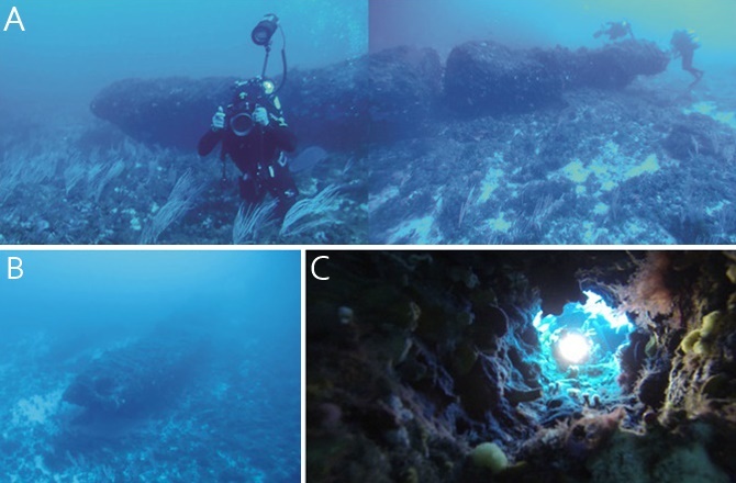 Underwater stonehenge monolith discovered off the coast of Sicily.